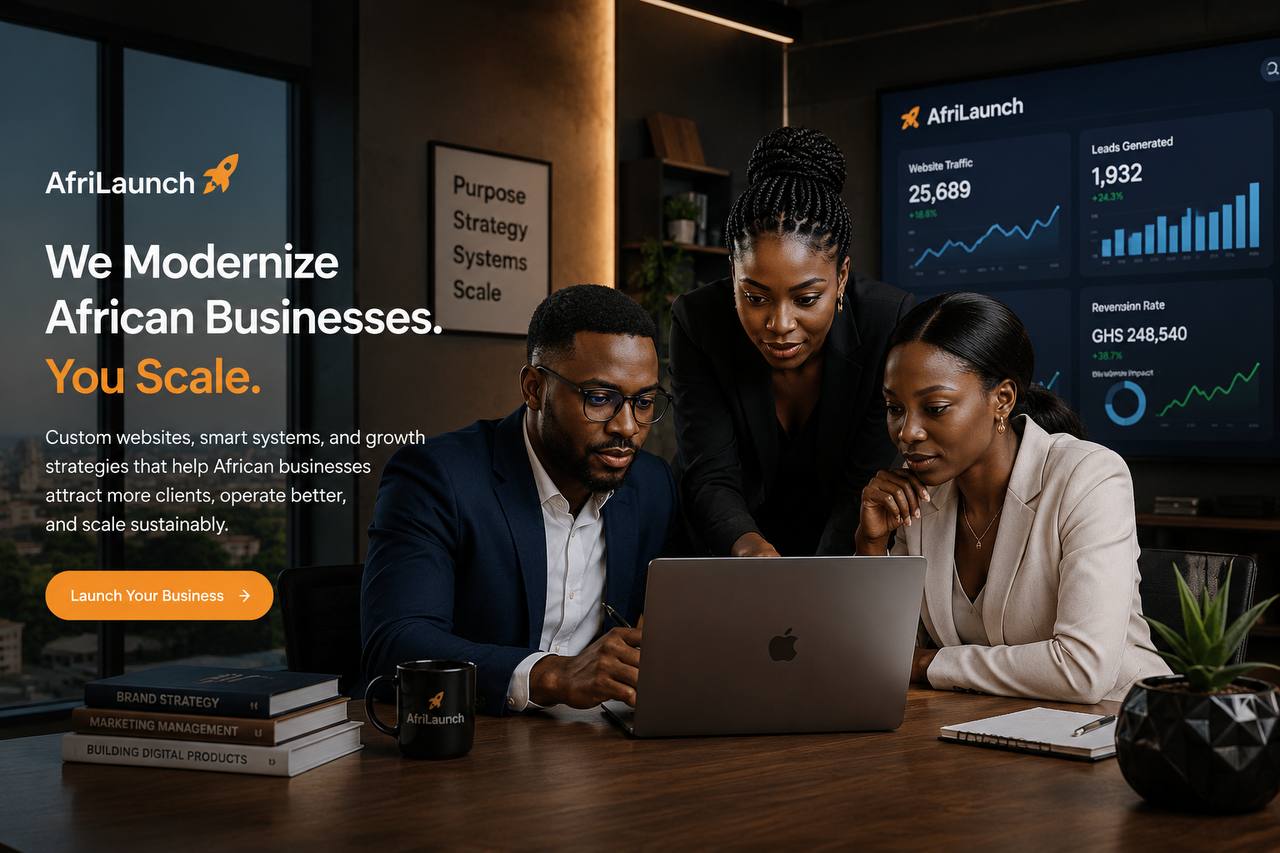 AfriLaunch team helping African businesses modernize and scale with smart systems